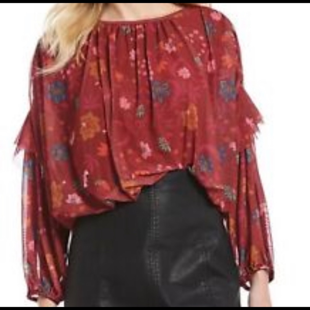 Free people berry combo blouse